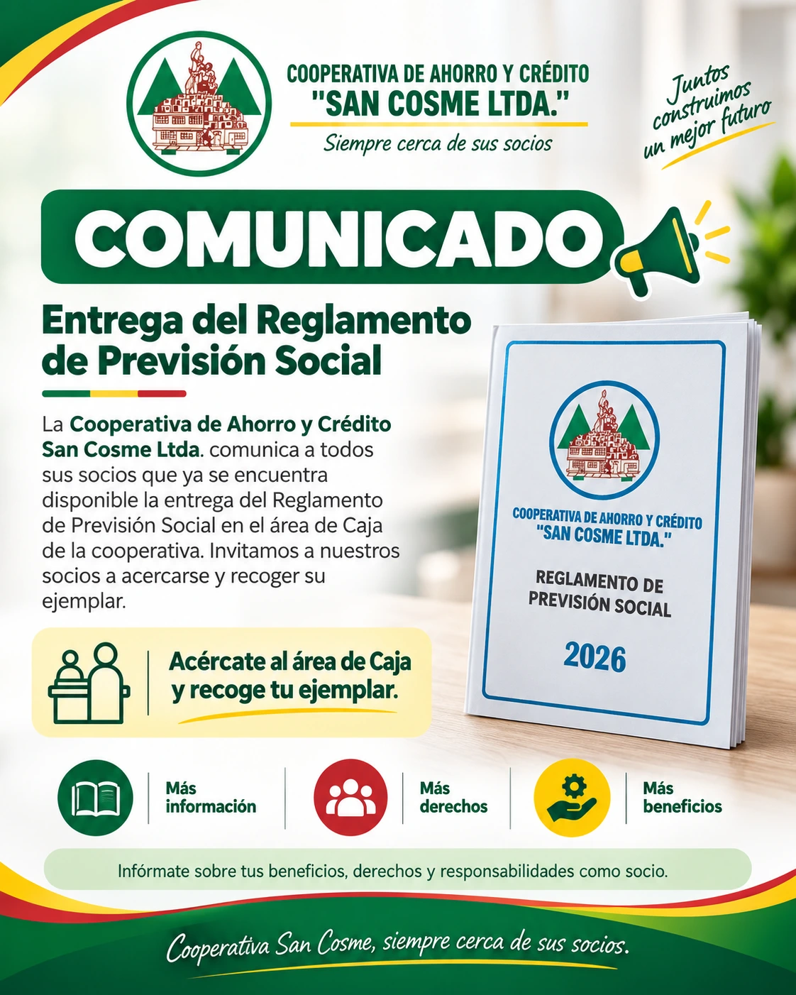 Comunicado de Entrega del Reglamento de Previsión Social